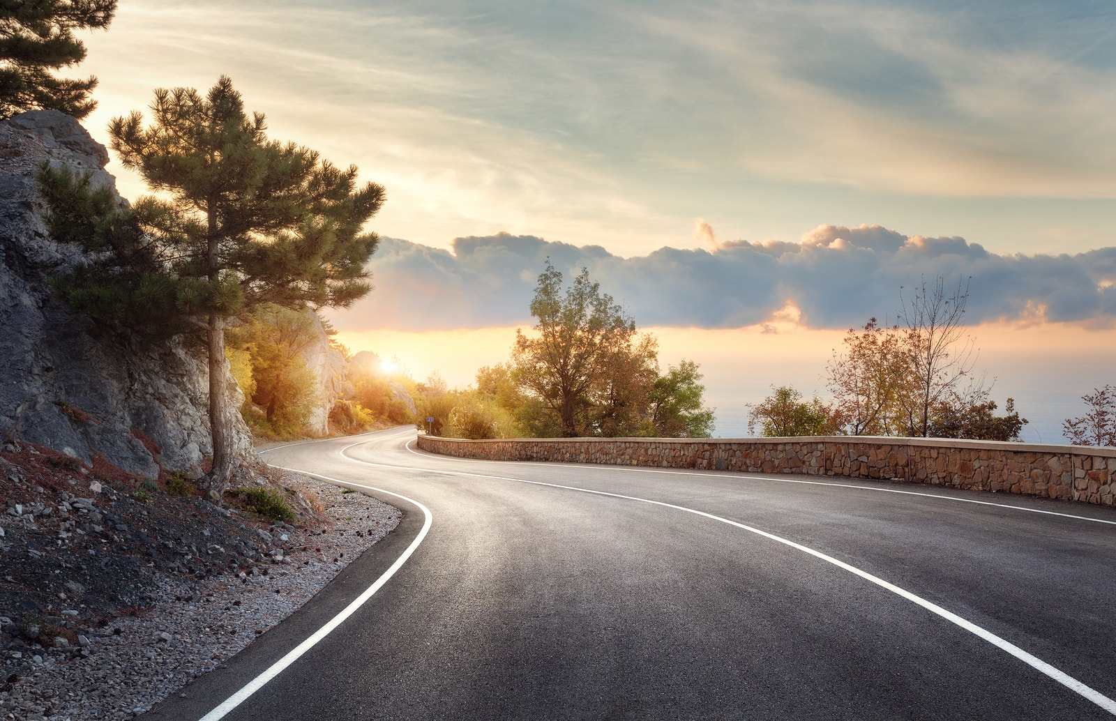 winding paved road